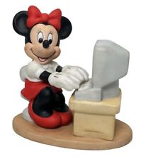 Disney Vintage Minnie Mouse As A Secretary On A Computer Ceramic Figurine 4” picture