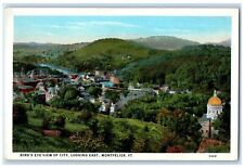 c1940s Bird's Eye View Of City Looking East Montpelier Vermont VT House Postcard picture