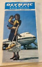 1975 Olympic Airways Winter Timetable Excellent Used Condition picture