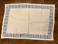 Vintage Blue Floral Pattern Linen picture