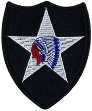 US ARMY 2nd INFANTRY DIVISION BIG INDIAN IRON-0N PATCH GOVERNMENT ISSUE USGI picture