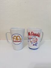2 Vintage Ceramic Group II Communications McDonald’s Coffee Mugs Cups Glasses picture