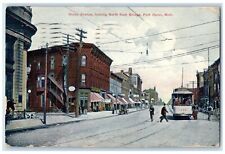 Port Huron Michigan MI Postcard Huron Avenue Looking North From Bridge 1927 picture