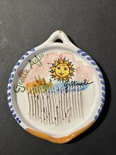 Vintage Mini Garlic Grate Dish Handmade Italian Gratta Aglio Signed Pottery Chip picture