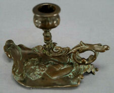 Late 19th Century Art Nouveau Figural Lady Bronze Chamber Stick / Candle Stick picture