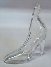 Vintage Clear Glass Lady's High Heel Stiletto Shoe Liquor Wine Bottle Decanter picture