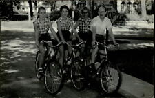 RPPC Crystal Lake Michigan bicycles 1950s fashion 1955 real photo postcard picture