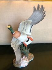 HOMCO 8804 1990 Masterpiece Porcelain Mallard In Flight Duck W/ Base Open Wings picture