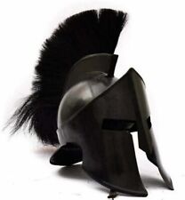 Medieval Black King Leonidas Spartan Helmet 18G Steel LARP Battle Cosplay Helmet picture