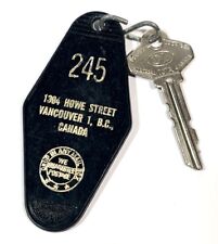 Vintage TRAVEL LODGE Hotel Room Key and Fob  VANCOUVER CANADA picture