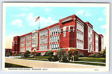 Muscogee High School Oklahoma ok 1930s postcard A1 picture
