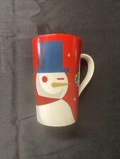 Starbucks 2012 Red and White Christmas Winking Snowman Tall Mug 16 Ounce picture