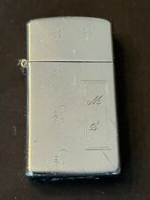 Vintage 1961 Zippo Slim High Polish Chrome Lighter - Engraved MS picture