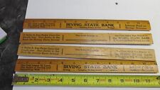 4 Antique Irving Kansas State Bank School Ruler Tool picture