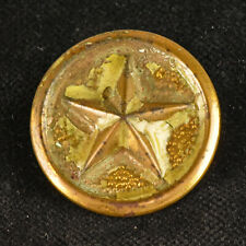 Vintage Gold Tone Metal Picture Sewing Button Five Pointed Star 1 1/8