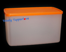 Tupperware Freeze-It Rectangle 10 Cups Freezer Square Round Orange EUC picture