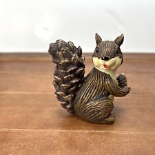 Vintage Hand-Painted Resin Brown Squirrel Acorn 3
