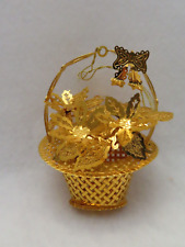 Poinsettia Basket 1999 Danbury Mint Annual 23KT Gold Electroplate Ornament picture