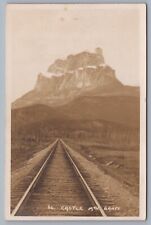 c 1905 Castle Mountain, Banff Alberta, Canada RPPC Real Photo Postcard Railroad picture