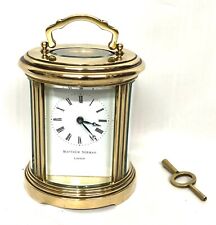 MATTHEW NORMAN LONDON SWISS MADE Oval Brass Carriage Clock : Working Order picture