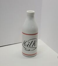 Vintage Egizia Italy Hand Painted Milk Glass Milk Bottle picture