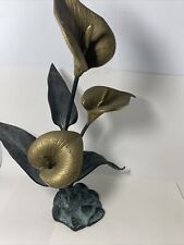 Vintage Brass Copper Cala Lily Sculpture 1980s Jack Housman Floral Solid picture