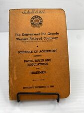 1940 Denver & Rio Grande Western Railroad Co Schedule Colorado Switchmen RR Rail picture