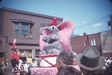 1958 Dumbo Elephant Float Parade People Crowd 50s Vintage 35mm Kodachrome Slide picture