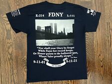 FDNY Engine 214 Ladder 111 World Trade Center 911 20th  Anniversary Shirt Kids L picture