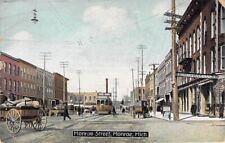 Monroe Street, Monroe, Michigan, Posted 1909, With Streetcar picture