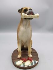 Boxer Newspaper Slippers Dog Figurine Sculpture Texture Coat Unmarked 6.5 x 7
