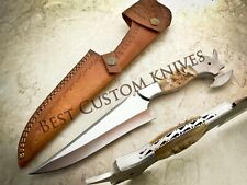 WOW STUNNING CUSTOM MADE D2 TOOL STEEL DUAL BLADE LATEST BOWIE DESIGN, RAM HORN picture
