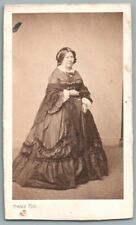 1860 CDV. Women's Crinoline & Shâle Lace Dress. Photo Franck in Paris Fashion 19th century picture
