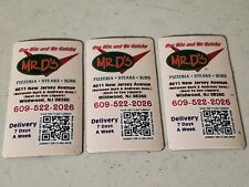 3 Lot Rare One Bite Mr. D's Wildwood NJ Pizzeria Refrigerator Magnets 3.5
