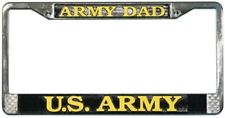 U.S. ARMY Army Dad Chrome Plated Metal Enameled License Plate Frame picture