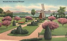 Postcard MI Holland Michigan Windmill Park Linen Unposted Vintage PC H3125 picture