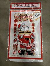 Vintage Santa Christmas Plastic Door Cover 30”x60” Eden’s  picture