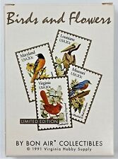 1991 Birds & Flowers By Bon Air Collectibles Limited Edition Cards Complete Set  picture