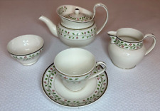 c 1910 Antique Wedgwood Berry & Leaf Bachelor Tea Set for One, Staffordshire picture