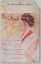 Cobb Shinn~An Old Sweetheart Of Mine~Brunette Lady Profile~Poem JW Riley~1909 PC picture