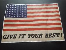 1943 WWii USA AMERICA FLAG INVASION WAR ANTI AXIS JAPAN STAR PROPAGANDA POSTER picture