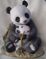 HOMCO Vintage Panda Bear Mama Baby Art Porcelain Bisque Signed Mizuno 5