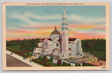 Washington DC Shrine of the Immaculate Conception Linen Postcard picture
