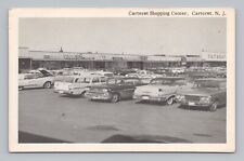 Postcard Carteret Shopping Center New Jersey Parking Lot Full of Vintage Cars picture