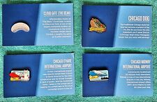 FOUR (4) - CHICAGO, ILLINOIS LAPEL PINS - VERY RARE & COOL THE BEAN-CHICAGO DOG picture