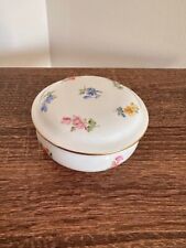 MEISSEN Porcelain Hand Painted FLORAL Trinket Box w/ Lid CROSSED SWORDS numbered picture