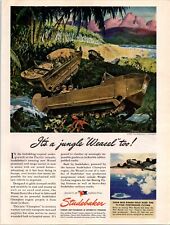 VINTAGE 1945 STUDEBAKER WEASEL CARGO CARRIERS WWII ERA PRINT AD picture