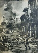 1916 Vintage Illustration Bombardment of Gorizia World War I Austrian Alps picture