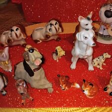 Miniature dog figurines Lefton And Hagen Renaker   There Is 14 Dogs 3 fox's.cute picture