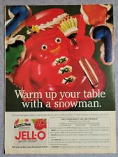 1992 Magazine Advertisement Page Raspberry Jell-o Jigglers Snowman Vintage Ad picture